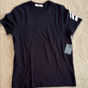 Zadig & Voltaire Black T-Shirt with White Stripes